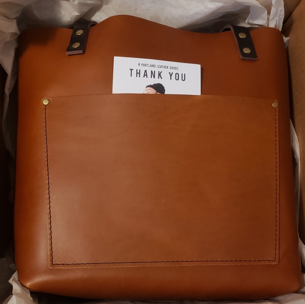 New Portland Leather Goods Medium Tote in Honey